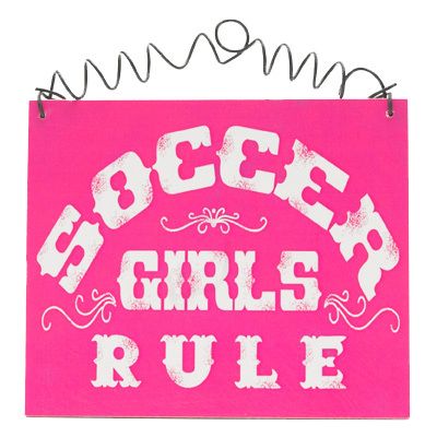 Soccer Girls Rule Wood Sign Cottage Chic Shabby Decor  