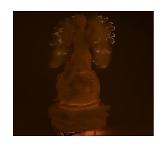 Mark Klaus Fiber Optic White Revolving Angel Figurine  