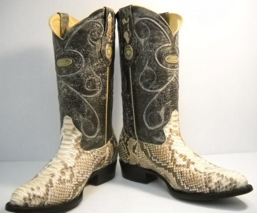   diamond PYTHON SNAKE SKIN cowboy boots size 9 botas de vibora piton