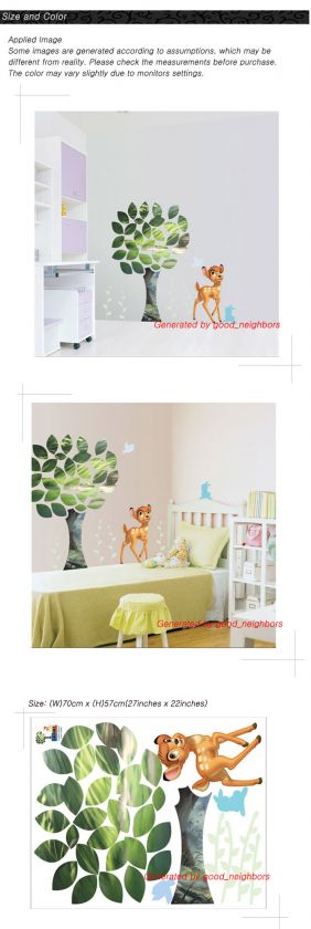 Bambi Easy Instant Nursery Wall Sticker Decal DS383  