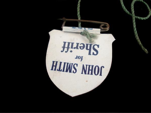 SMITH FOR SHERIFF ~ CELLULOID BADGE ~ PULL THE STRING  