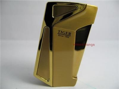  TIGER Cigarette Windproof Lighter NIB Gold LFn0  