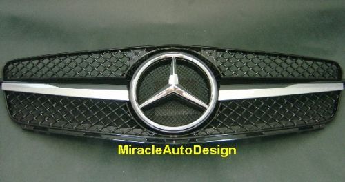 FRONT GRILLE (BLACK) FOR 2007 UP MERCEDES W204 C CLASS  