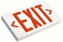Exit Sign WHITE with RED Thermoplastic w Battery backup  