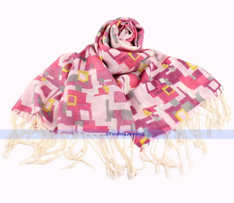 Womens Geometric Prints Pashmina/Cashmere/100% Wool Shawl/Scarf/Wrap 