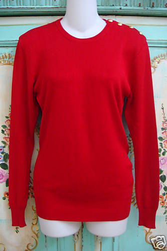 RALPH LAUREN RED Purple Label Couture Sweater SILK M  