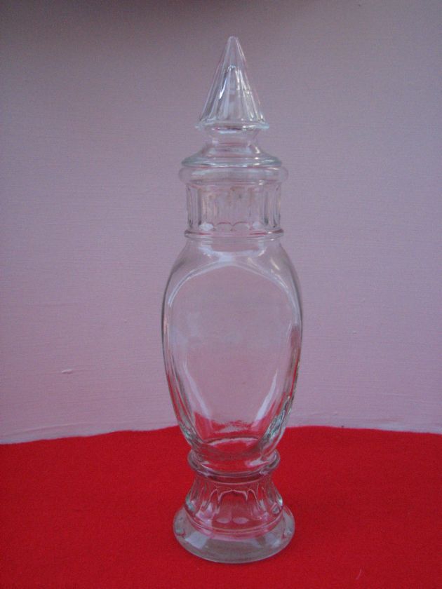 Vintage Old Decanter Bottle Clear Glass Marked with a W on bottom B 28 