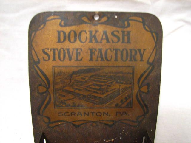 nice vintage advertising match safe for Dockash Stoves in Scranton 
