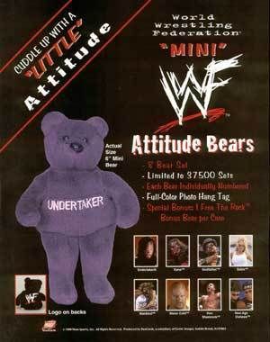 WWF Attitude Mini Plush Bears Set of 8 Kane Undertaker  
