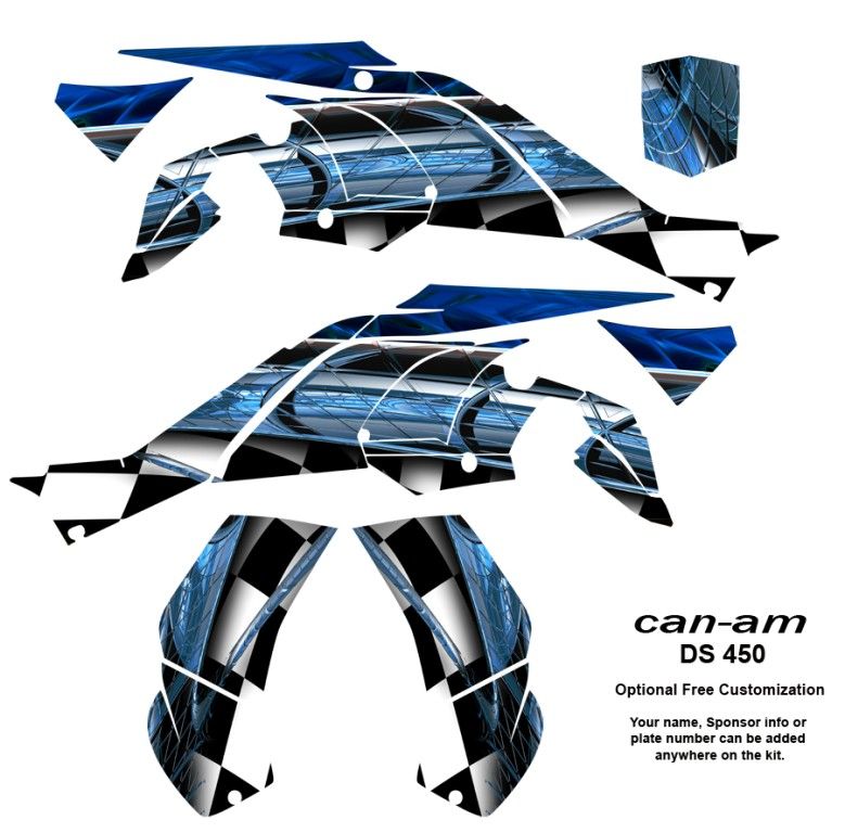 Can Am DS 450 ATV Quad Graphics Kit Decals #2001Blue  
