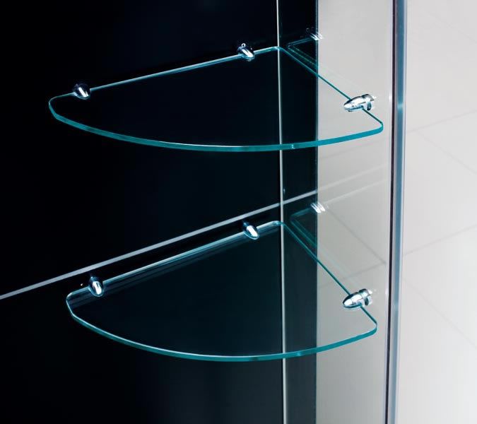 UNIDOOR Frameless 60 61 Shower Door with Glass Shelves  
