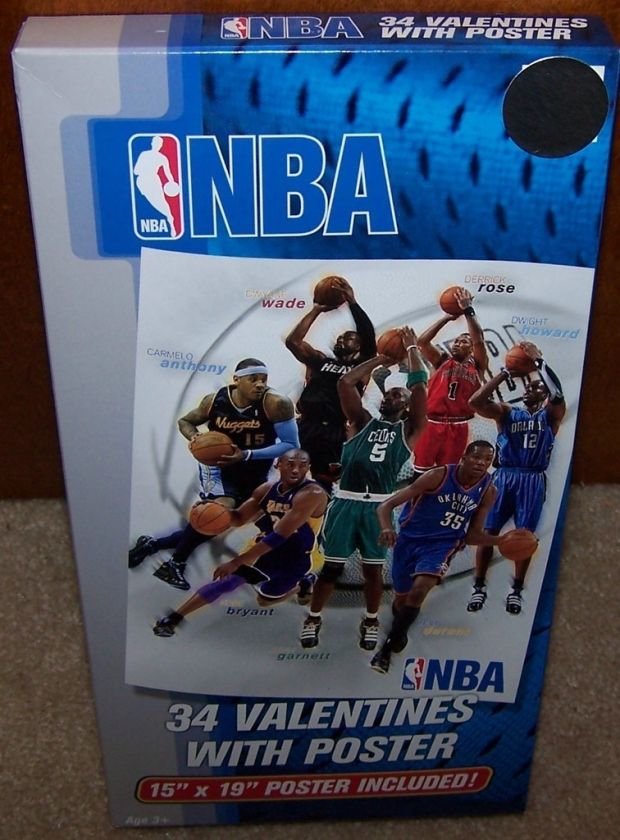 NIB Valentines Day Cards (Box of 34) NBA Basketball  